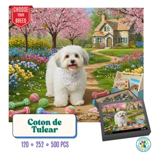 Coton de Tulear Puzzle | Cute Dog Puzzle | Fun Jigsaw for Dog Lover - Picture 1 of 9