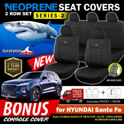 Sharkskin S2 Neoprene Seat Covers Hyundai SANTA FE TM ACTIVE ELITE 4D 18-2/2024 - image 1 of 4
