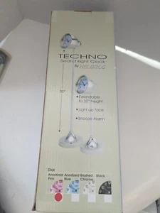 Techno Clock By Helbros Extendable To 30" Light Up Face Snooze Alarm Searchlight - Picture 1 of 6
