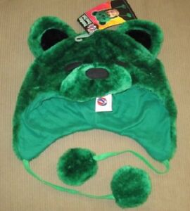 New Grateful Dead Green Dancing Bear Adult Laplander Hat Winter Furry Soft Warm