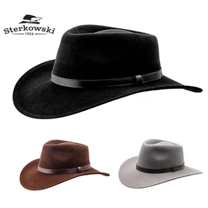 Sterkowski SHARPS Wollfilz Fedora Hüt Klassische für Männer Western Cowboy - Picture 1 of 20