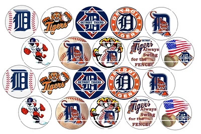 HHTDESIGNS Bottle Cap Images (25mm) 1" Precut ~Detroit Tigers Inspired Images~ set 1