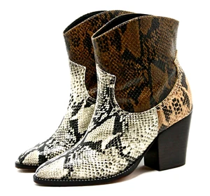 Schutz Haven Womens Snakeskin Leather Ankle Boots Size 5 B Medium Booties EUC - Picture 1 of 14