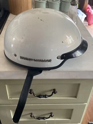 Casco Harley Davidson Logo Mujer Blanco Perla Media Carcasa Talla Grande Cuello Calentador Foto 1 de 4