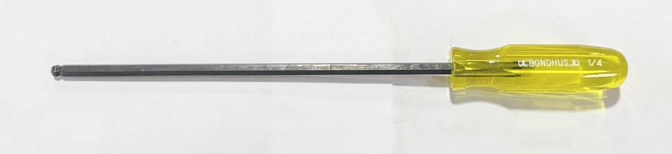 Bondhus 1/4" Ball End Screwdriver, 8.9" Blade Length USA Made - Image 1 of 1