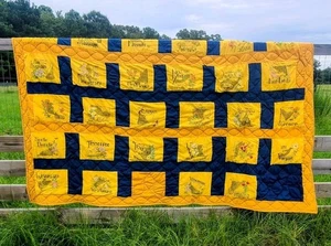 Super Size King Quilt  Square Embroidered Each State Of The USA Vintage 1972 - Picture 1 of 20