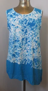 Top Vince Camuto azul y blanco para mujer talla M pecho 37 sin mangas elástico 311-34578 - Imagen 1 de 7
