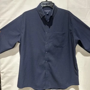 Mizzen+Main Men’s Performance Long Sleeve Button Down Shirt Sz L Navy Blue - Picture 1 of 6