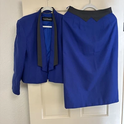 Conjunto Blazer y Falda Vintage Louis Feraud Azul • Talla 40 EU / US 10 Foto 1 de 4