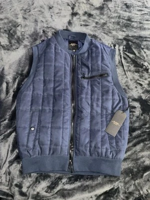 Chaleco sin mangas Six Lincoln azul marino acolchado para hombre, talla S Foto 1 de 3