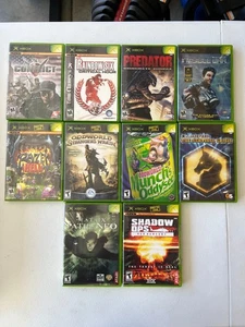 XBOX ORIGINAL LOT 10 GAMES. PREDATOR, RAZE'S HELL, ODDWORLD, MATRIX PATH OF NEO - Picture 1 of 24