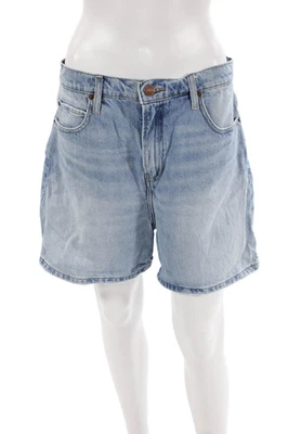 Рамка женщин хлопок молнии кнопка с подкладкой джинсовой ткани повседневные шорты синий размер EUR 29 - Изображение 1 из 4