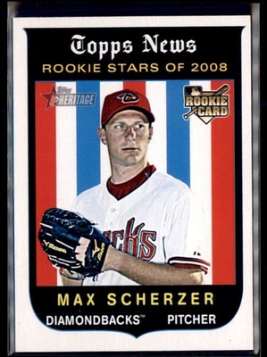 Topps Heritage Max Scherzer 2008 novato Arizona Diamondbacks #519 Foto 1 de 2