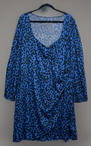 Vestido Ava & Viv para mujer talla 4X puntos azules elástico hasta la rodilla mangas globo - Imagen 1 de 5