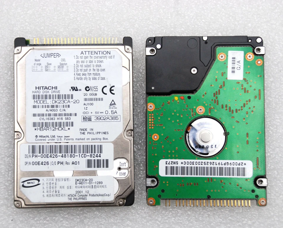 20gb 2,5" 6,35CM HARD DISC FESTPLATTE HITACHI DK23CA-20 44PIN IDE PATA HDD F103  - Bild 1 von 1