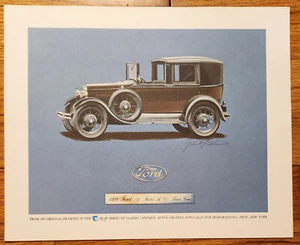 Ford Modelo A 1928 Town Car Bear Series coche antiguo impresión 1964 John Peckham - Imagen 1 de 1