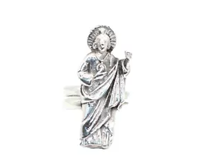 San Judas Tadeo 0,925 Sterlingsilber verstellbarer Ring - St. Jude Silberring - Bild 1 von 4
