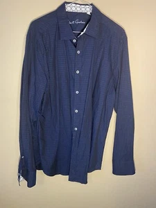 Robert Graham blau langärmelig Paisley Flip Manschette Kleid Shirt Herren Größe X Large - Bild 1 von 4