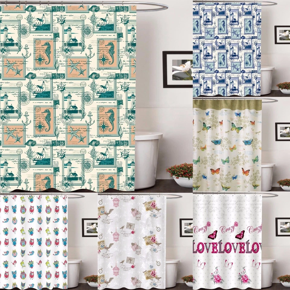 Cortina de Ducha Tela Lona Estampada Impermeable 70 x 72 Pulgadas con Diseño Elegante Foto 1 de 1