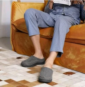 Zigzagger Men's Slip On Moccasin Slippers, Indoor/Outdoor Warm Fuzzy Comfy Sz 15 - Picture 1 of 14