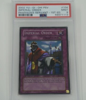 Yugioh Imperial Order - PSV-104 1st Edition Secret Rare - MINT PSA 9 - Image 1 of 2