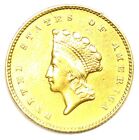 1855-O Typ 2 Indyjski złoty dolar (moneta G$1) - szczegóły XF / AU - rzadki w idealnym stanie!