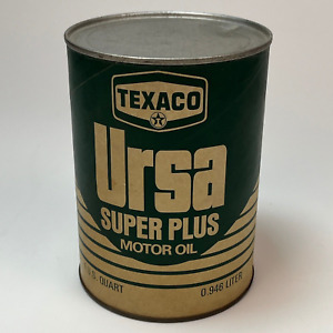 Texaco URSA Super Plus Qt Oil cardboard Can ORIG EMPTY NEVER FILLED No punctures