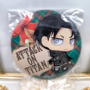 Botón Insignia Lata Animada Attack On Titan Navidad Levi Ackerman AOT Anime JP - Imagen 1 de 8