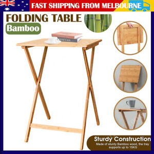 Bamboo Folding Table Bedside Foldable TV Tray Work Serving Reading Kids Desk