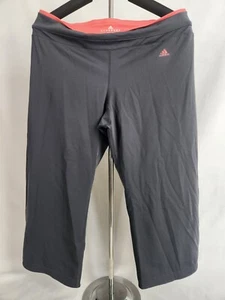 Adidas ClimaCool Athletic Capri Loose Leggings Women's Large Peach Gray Open - Picture 1 of 6