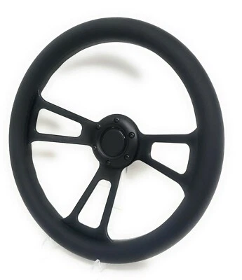 Black Chevy Gm c10 1500 k10 69-94 Steering Wheel Set W/ Horn Adapter kit Ididit - Image 1 of 4