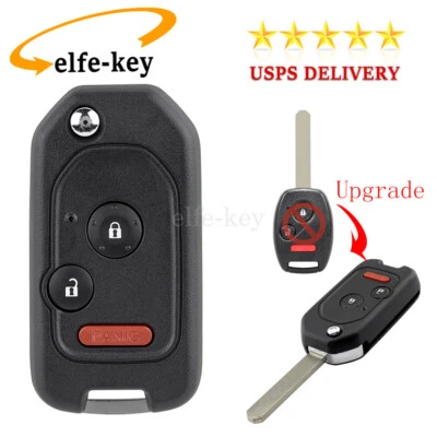 Actualización Abatible Control Remoto Llavero Estuche Carcasa 2 Botones para Honda Accord Civic CR-V Fit Foto 1 de 4