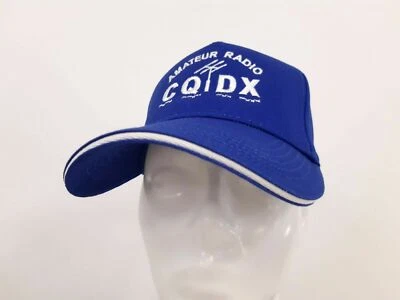 CQ DX Cap verziert mit Stickerei BRIGHT ROYAL und WHITE