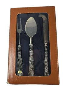 Silea Silver Plated French Cheese Cutlery Set Tassel Design Collectible Vtg box - Picture 1 of 7
