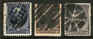 Sc #205 216 Fancy Cancels 5 Cent Garfield Banknote 1883-88 US 86F61 - Picture 1 of 4