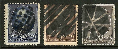 Billete Garfield de 5 centavos Sc #205 216 de lujo cancelados 1883-88 EE. UU. 86F61 Foto 1 de 4