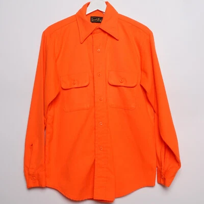 Vintage 80s Blaze Orange Chamois Acrylic Made In USA Union Men’s FIT MEDIUM - Image 1 of 4