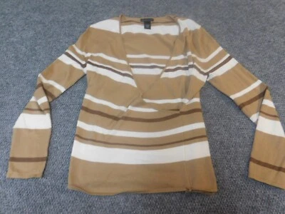 Madison Studio Womens Sweater Medium brown striped pullover - Image 1 of 4