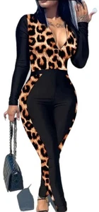 Leopard Printed Sexiest jumpsuit For Any Occasion Clubbing Party Wear,Size Small - Picture 1 of 10