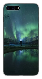 Coque en silicone imprimée compatible Apple iPhone 7 Plus Aurores Boréales - Photo 1 sur 3
