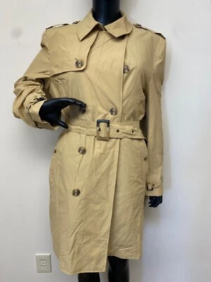 Calvin Klein Men's Tan Slim Fit Double Breasted Military Raincoat Size 38S NWT - Image 1 of 4