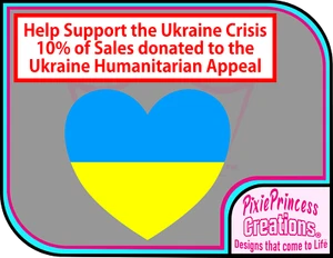 Ukraine Support Flag Heart Sticker A Charity Vinyl Car Wall Room Window Decal - Picture 1 of 4