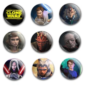 25 mm STAR WARS THE CLONE WARS KNOPFABZEICHEN x9 - Bild 1 von 1