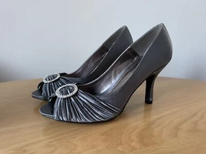 Lunar Sienna grau Satin/Seide - Hofschuh - Party Hochzeitskleid - neu - Bild 1 von 5