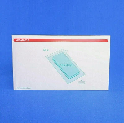 Nobatop 8 100 St. Vlieskompressen 10x20 cm Steril 4-fach (50x2 St) PZN 15205920