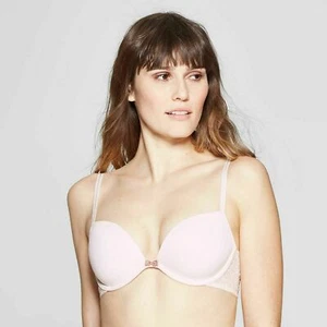 2er Pack Auden Damen leicht gefütterter Plunge BH, Soft Petal Pink, Größe 40C - Bild 1 von 10