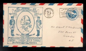 Scott #UC2, Air Mail Cover, St. Petersburg, Florida Independence Day Celebration - Picture 1 of 2
