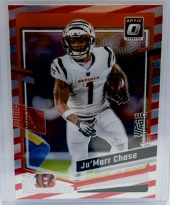 2023 Optic Ja'Marr Chase Red White Freedom Stripe Prizm SP - Picture 1 of 2