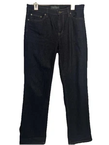 Pantalones de mezclilla para mujer Ralph Lauren clásicos rectos lavados oscuros talla 12 - Imagen 1 de 3