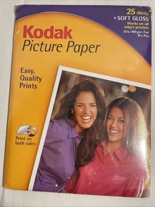 Papel fotográfico KODAK para impresoras de inyección de tinta brillo suave 25 hojas 8,5 x11 nuevo - Imagen 1 de 4